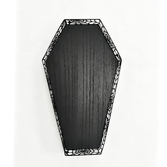 12" Black Spiderweb Coffin Tray by Ashland®